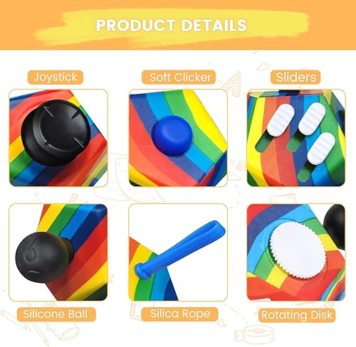 Miniatura 4 de QOOLBUY Cubo antiestrés de 12 caras, juguetes para adultos y niños, alivia el estrés y la ansiedad, juguete antidepresión con autismo, TDAH, TDA,