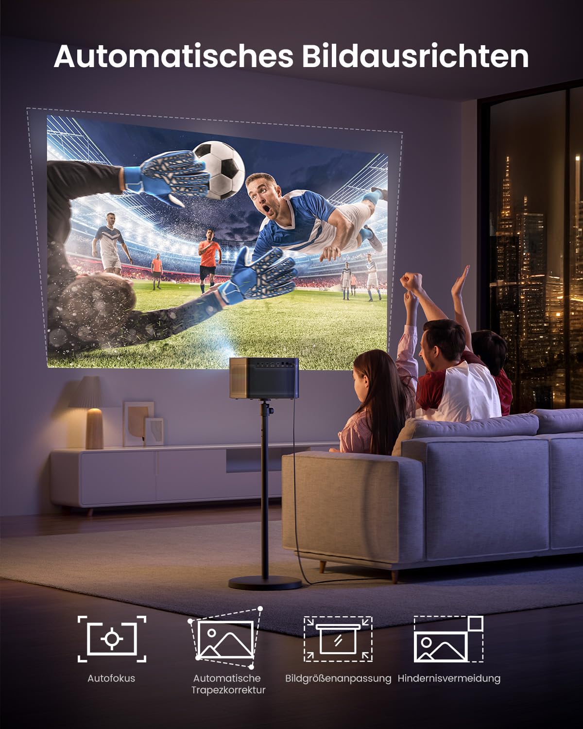 Dangbei DBOX02 Beamer 4K Heimkino mit 2450 ISO Lumen, 200" Blu-ray 3D, HDR10+, Autofokus, Smart Beamer Tageslicht Tauglich Projector 4K mit Official Netflix&Dolby Audio DTS:X Heimkino Videoprojektor