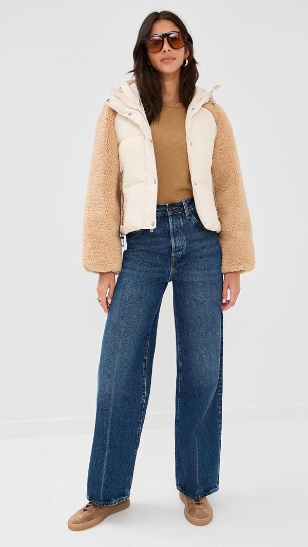 UGG Women's Mykah Uggbraid Puffer Jacket Coat, Cream/Sand, L by UGG - Image 5