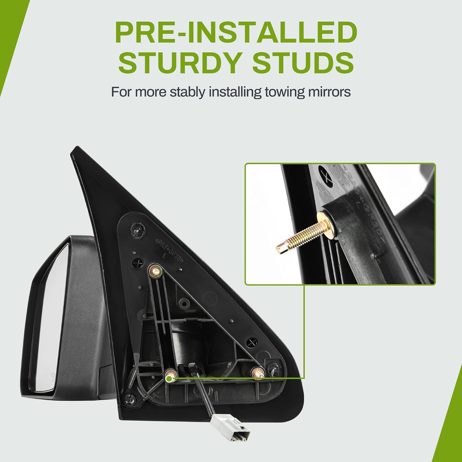 AUTOSAVER88 Door Mirror Compatible with 2007-2013 Tundra Left Driver Side Mirror with Power Heated Manual Folding