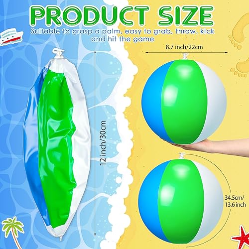 Miniatura 2 de Talltalk Paquete de 80 bolas de playa inflables de 12 pulgadas a granel para niños, pelota de piscina de verano, bolas de playa pequeñas, recuerdos