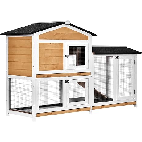 PawHut 62" Large Rabbit Hutch with Run