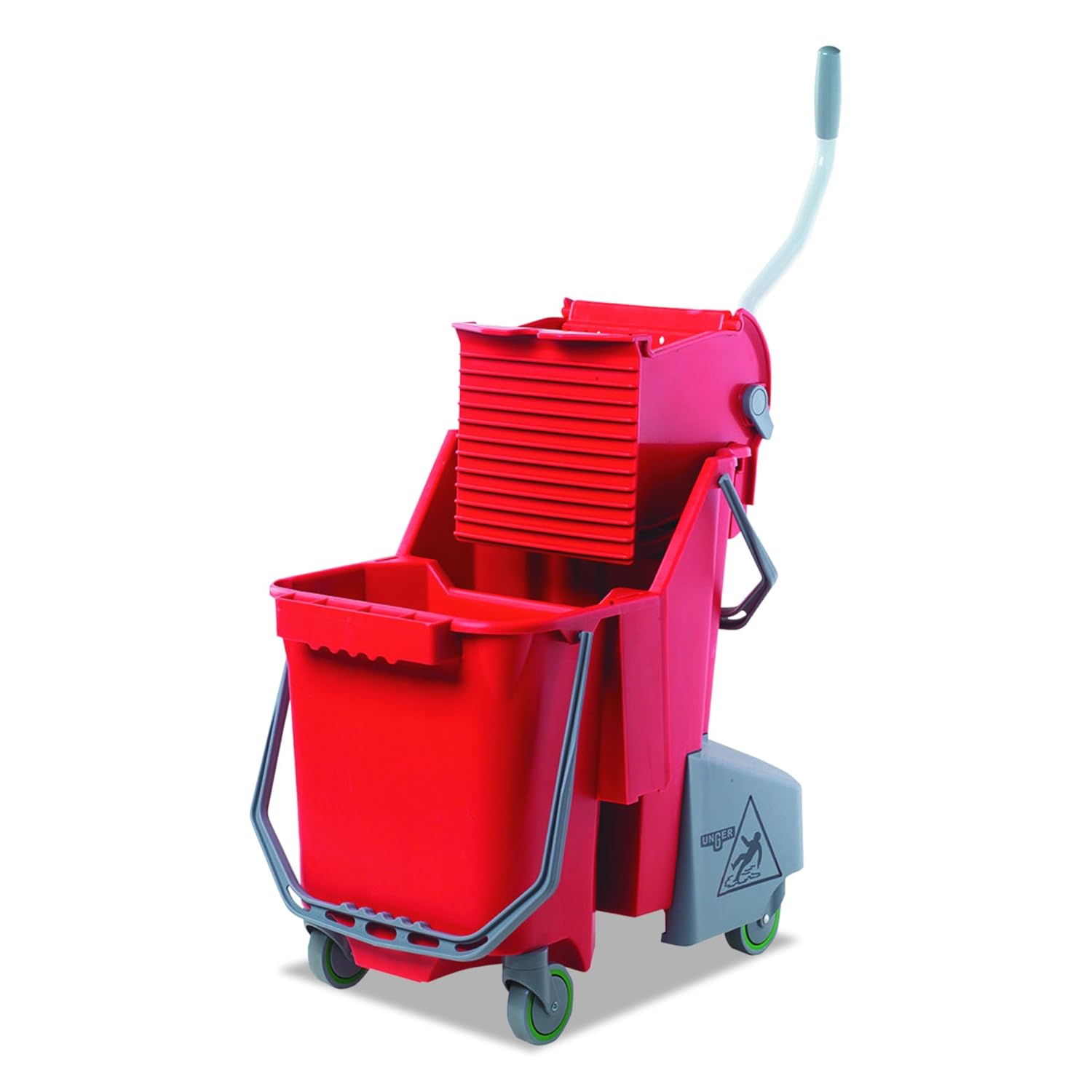 Unger COMBR SidePress Restroom Mop Dual Bucket Combo, 8gal