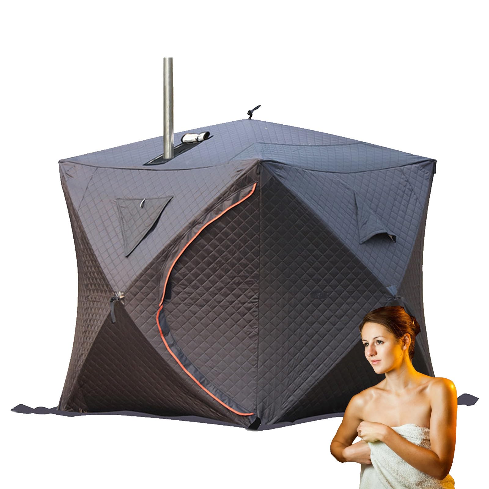 Cabina de Sauna para Exteriores, Tienda de Sauna Portátil 180x180x210cm para Casa, Interior y Exterior