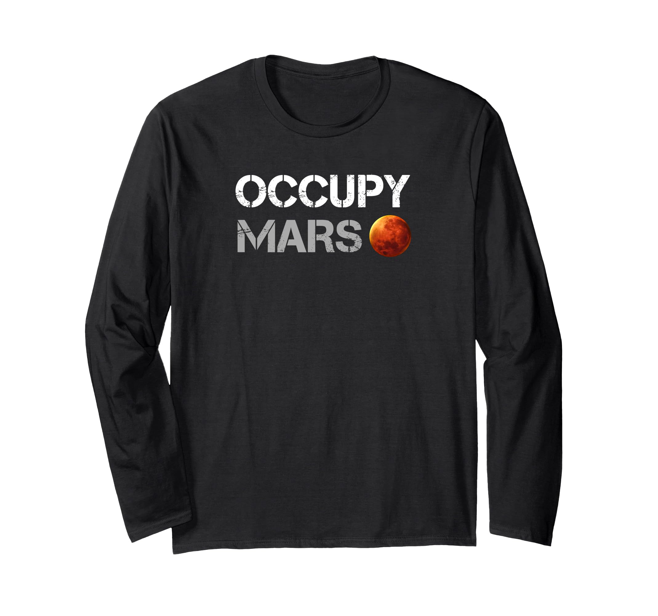 Occupy NASAOCCUPY MARS Official Space NASA Mission (Distressed Look) Long Sleeve T-Shirt