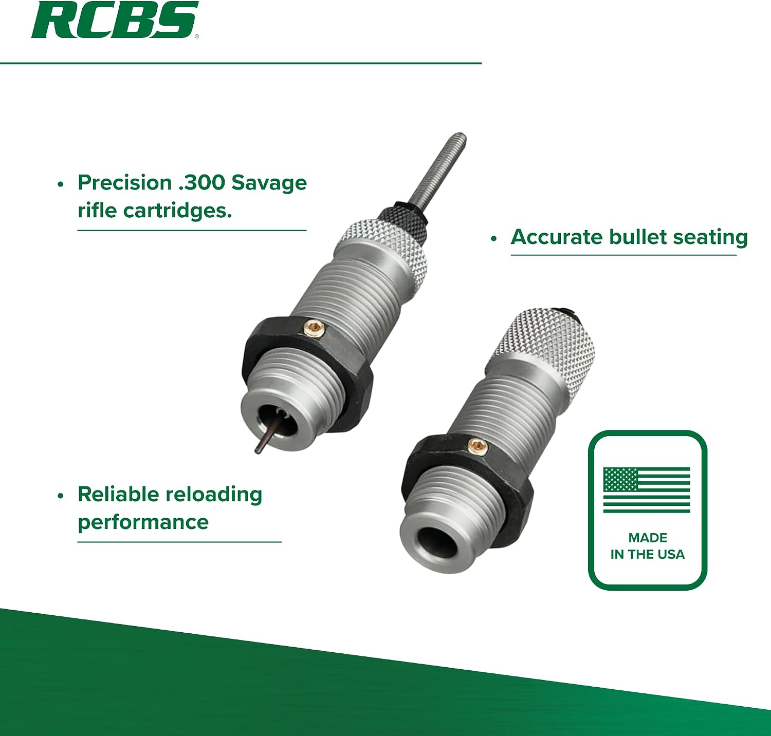 RCBS Full-Length Die Set .300 Sav, Reloading Die Set for .300 Savage Rifle Cartridges