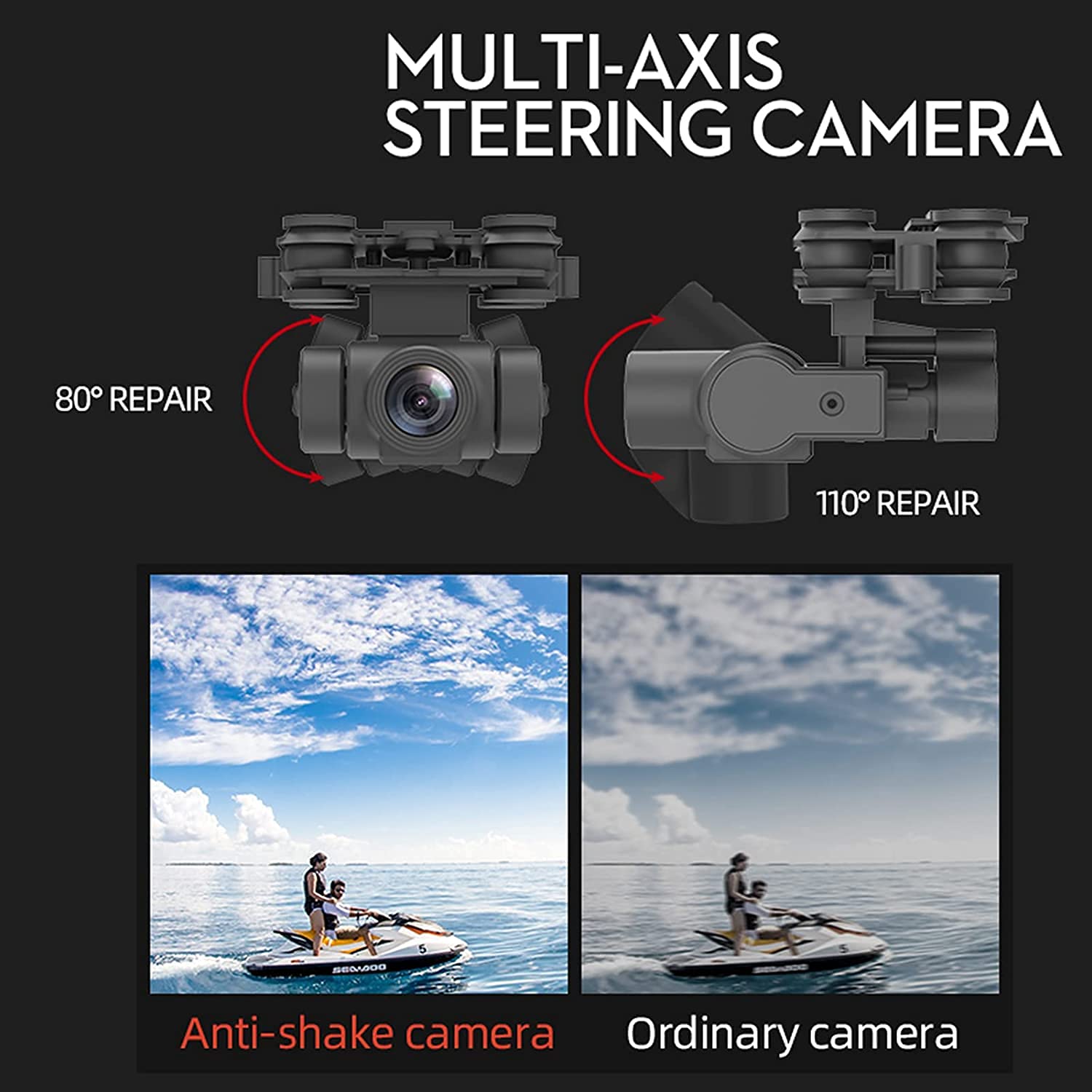 GPS Drone with 2-Axis Gimbal 4K Camera 5G FPV Drones for Adults Brushless Motor RC Quadcopter 3 Batteries 78Mins GPS Return Home Follow Me