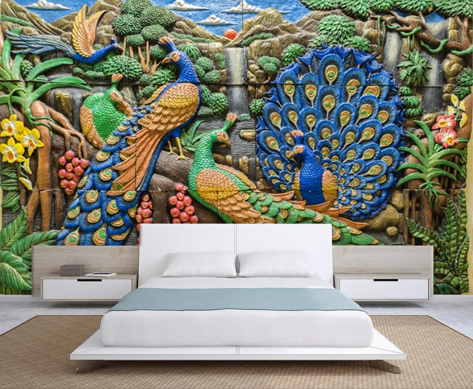 AADEE Craft 3D Beautiful Colorful Peacock Wallpaper for Door Living Room Bed Room Home Hall 3D Mural Wallpaper for Home Decoration Walls (Vinyl Self Adhesive 84X60 Inches) (B0CL7C144J) Amazon Price History, Amazon Price Tracker
