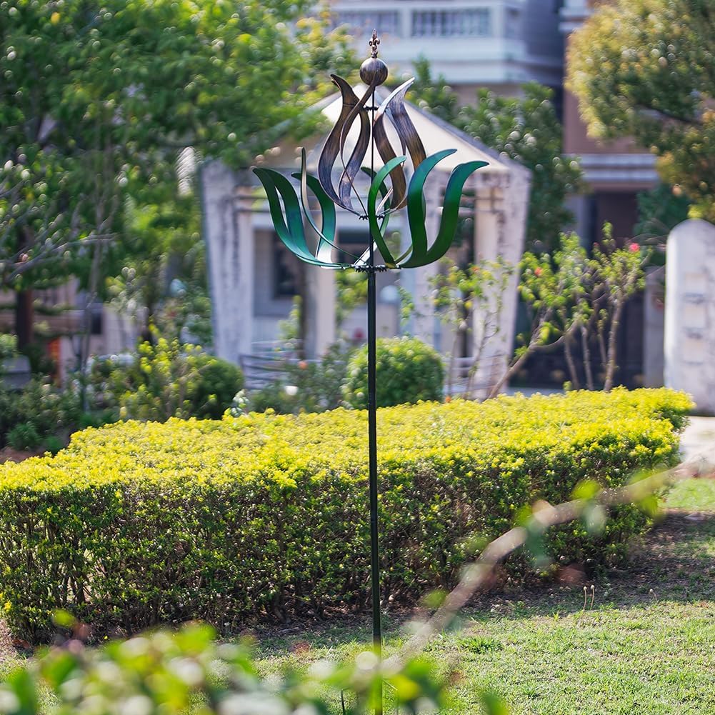 DREAMYSOUL Large Wind Spinner Outdoor, 90.5" Metal Tulip Wind Mills, 360 Degrees Rotating Kinetic Wind Mills for Lawn Backyard Patio Garden Decor Yard Art