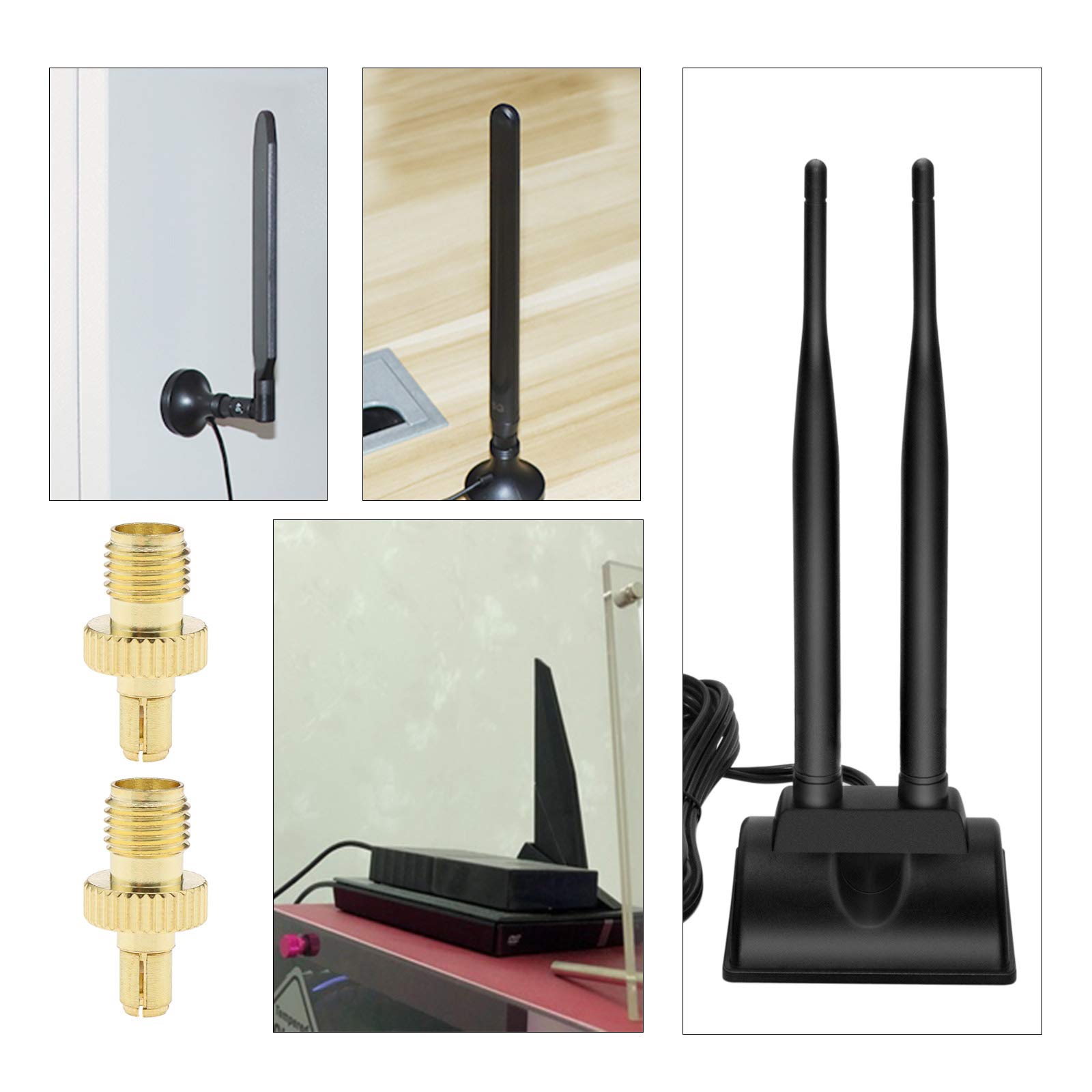 2 x SMA żeński na TS9 męski adapter RF złącza koncentryczne pozłacane do anten transmitowane Wi-Fi Telecom Bezprzewodowe urządzenia LAN