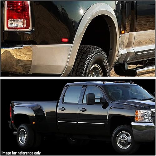 Miniatura 7 de Auto Dynasty 4 piezas de luz LED de cabina de guardabarros laterales de cama de doble lente transparente compatible con Ram Truck 3500 10-17