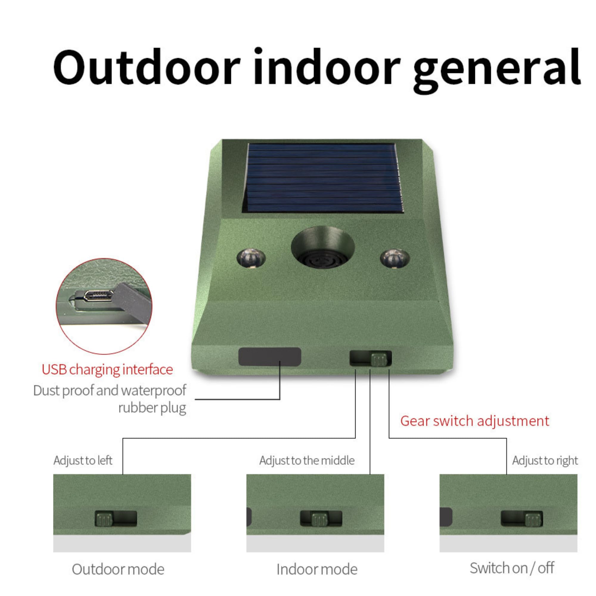 Ahuyentador de Palomas,Aves,Gatos con ultrasonidos, se Recarga con su Placa Solar para Exteriores Emite ultrasonidos de Forma Continua