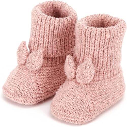 Baby Booties Newborn Babe First Walkers Knit Boots Warm Knit Crib Shoes Crochet Soft Infant Sock for Boy Girl