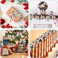 Vista 5 de DIYDEC 12 piezas de lazos de Navidad para decoración 16 cm de gran tamaño, lazos para corona de Navidad rojos y verdes, lazos para árbol de Navidad