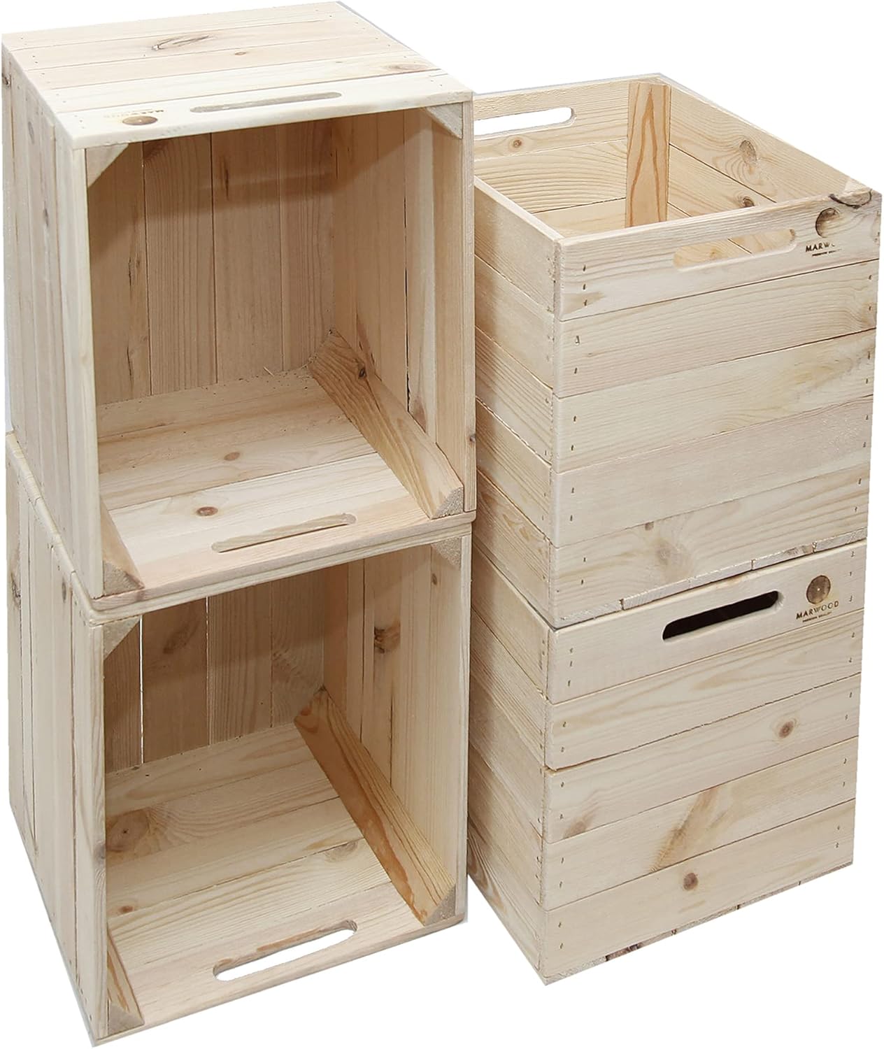 MARWOOD 4x Kallax Box Kalaxregal Boxen Aufbewahrungsbox Kallax Einsatz aus Holz I Kiste Box für
