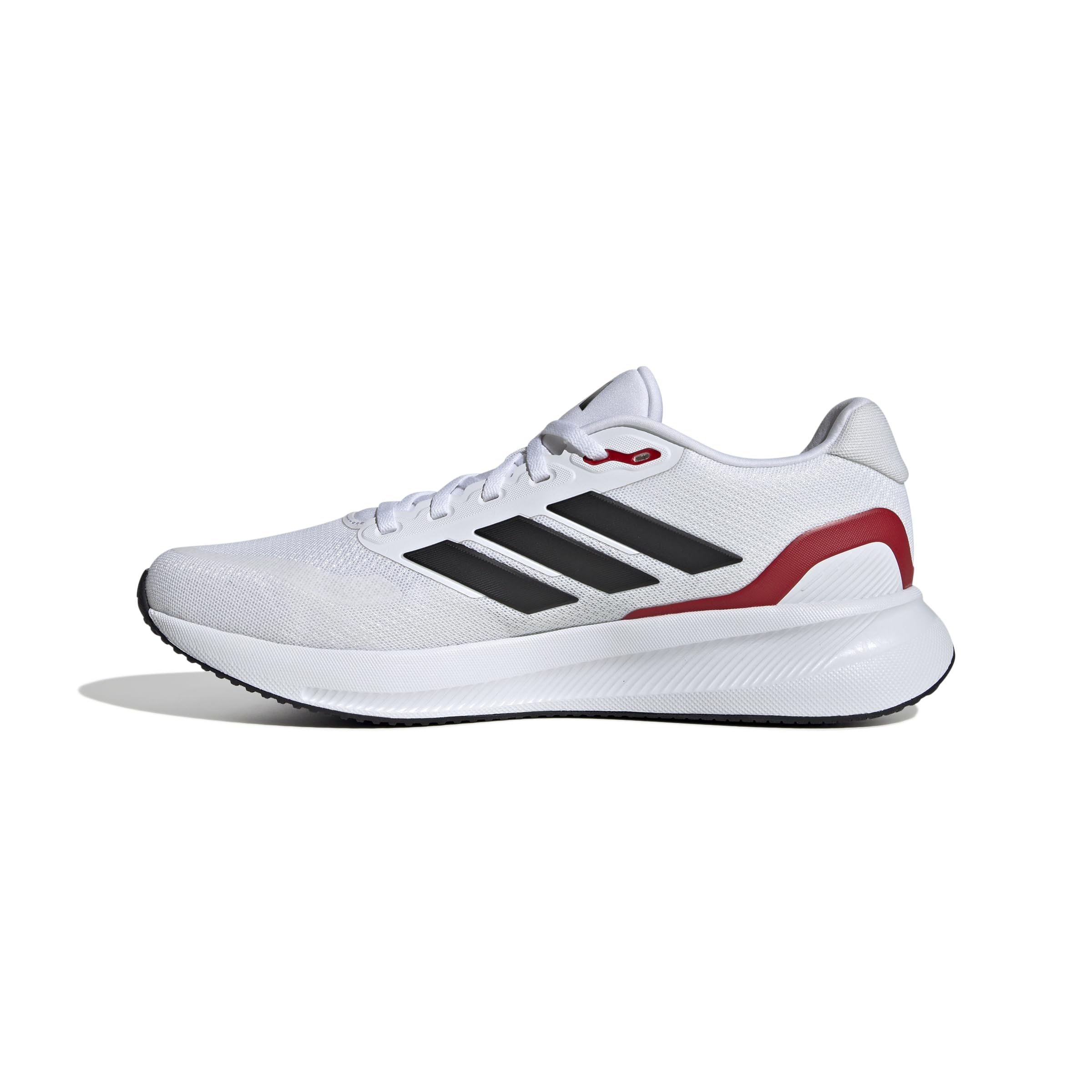 Adidas Run Falcon 5 Herren-Sneaker, Weiß/Schwarz/Better Scarlet, 12 US Wide