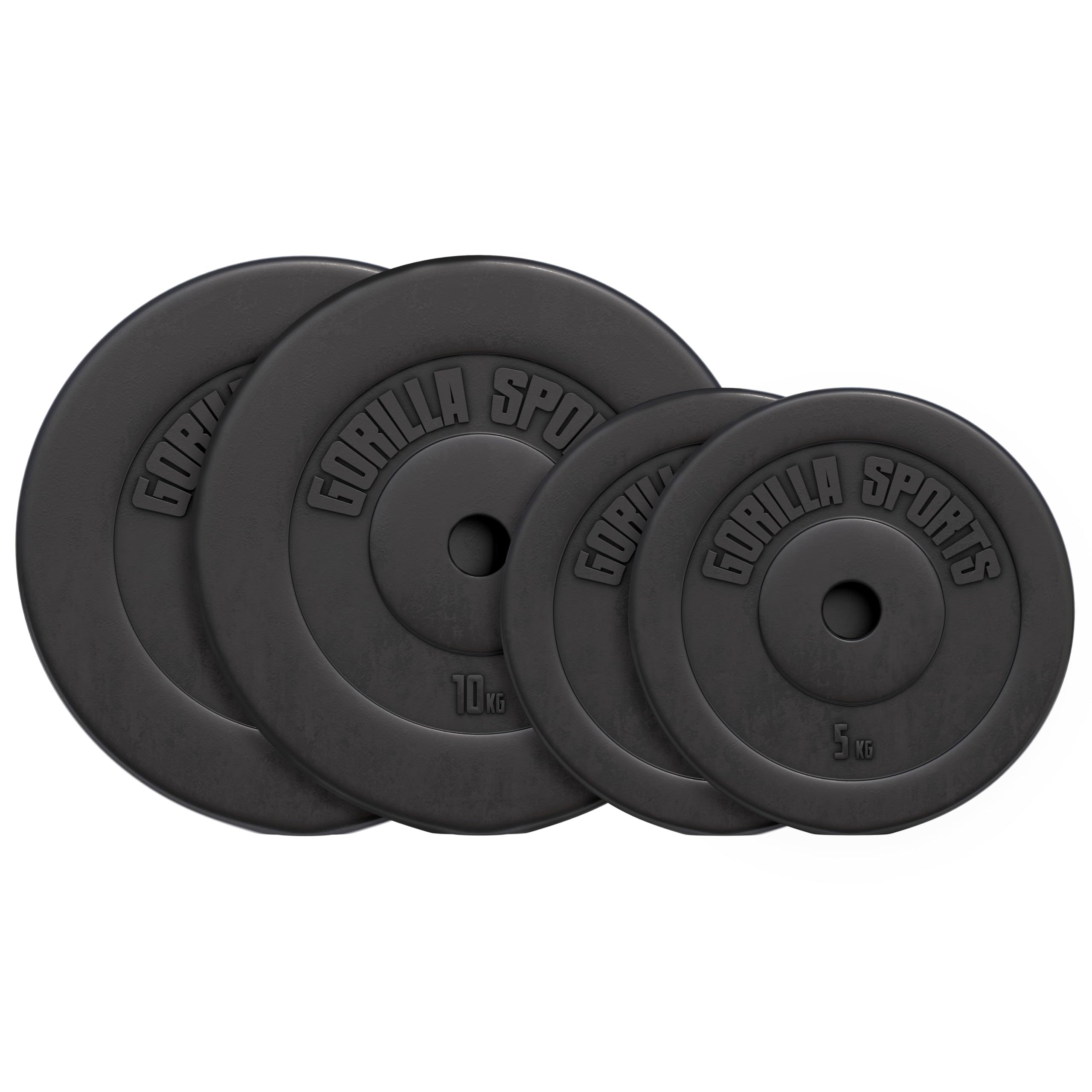 GORILLA SPORTS Hantelscheiben – Kunststoff, 30 mm Bohrung, Einzeln/Set (1,25 kg; 2,5 kg; 5 kg; 7,5 kg; 10 kg; 15 kg; 27,5 kg; 30 kg)