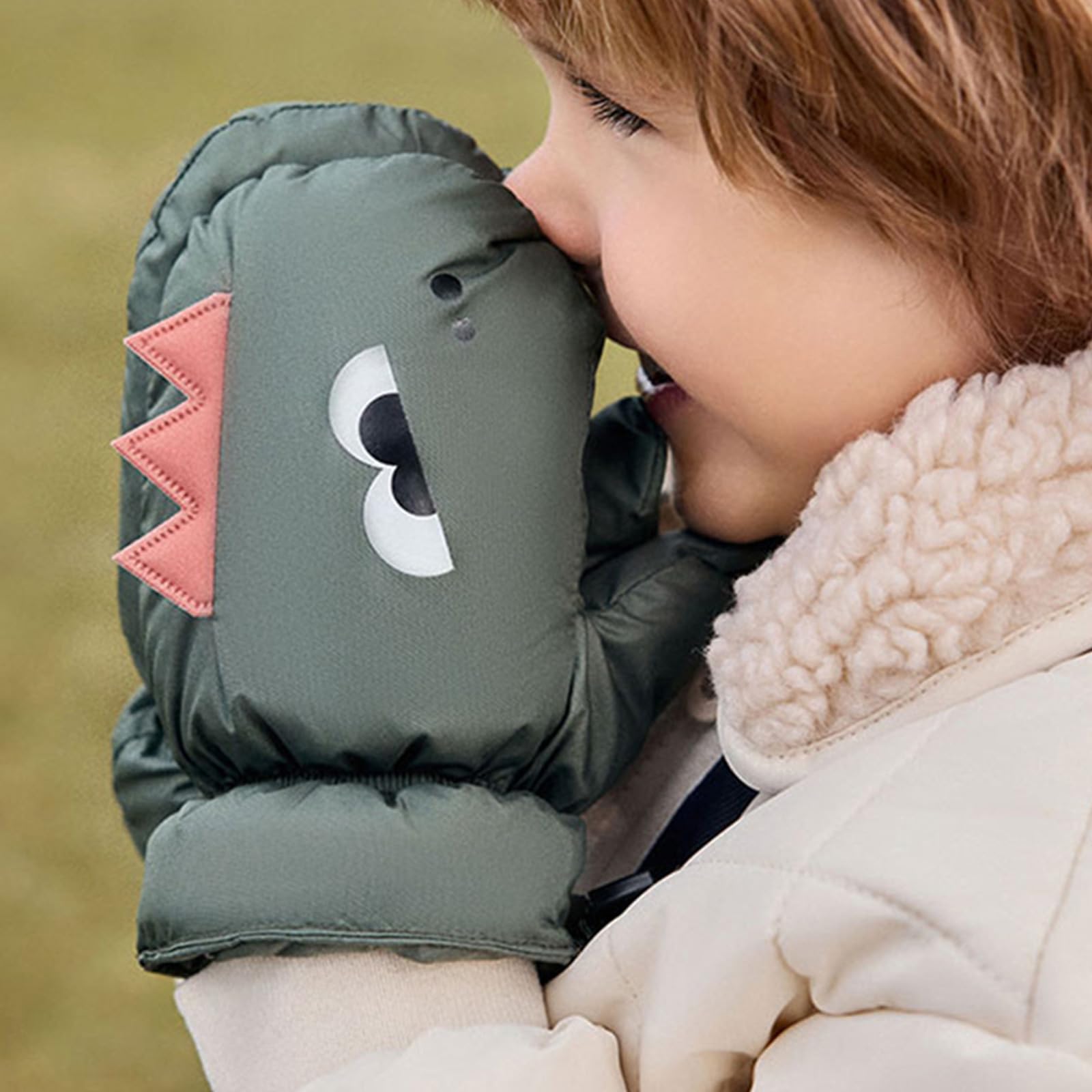 Guantes de esquí de invierno para niños, guantes cálidos con forro polar, diseño hermético y resistente al viento, guantes para niños, fáciles de transportar para niños y niñas