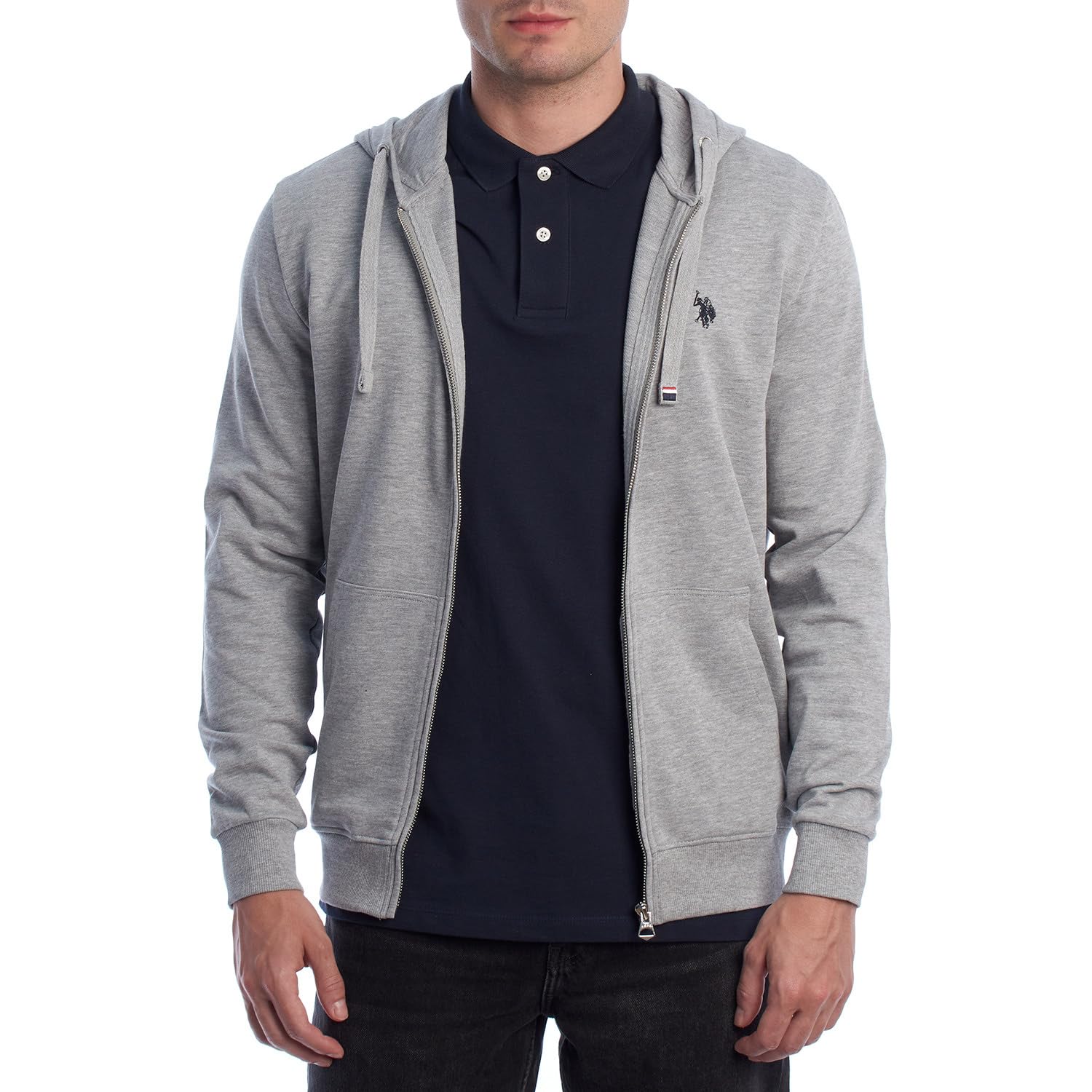 U.S. POLO ASSN. Męska bluza z kapturem rozpinana US41162009