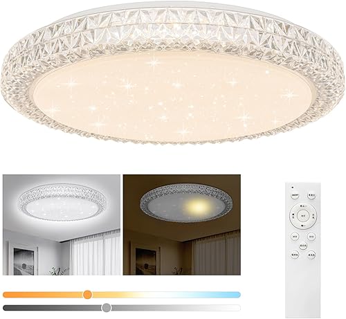 Miniatura 8 de OOWOLF Lámpara de techo LED, 40 W, 15.4 pulgadas, luz de techo regulable, brillo ajustable, lámpara de techo moderna cerca de luces de techo para