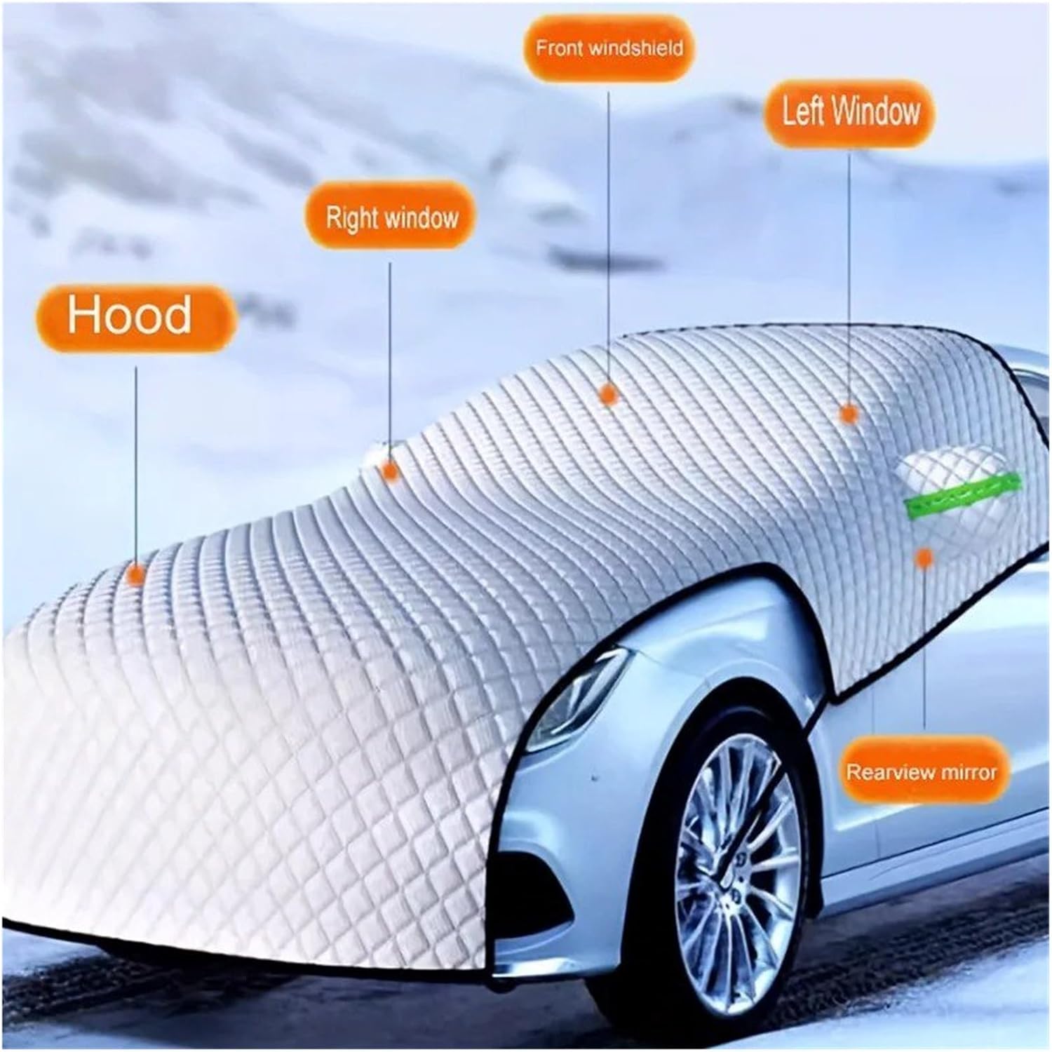 Snow Protection for Cars Universal Car Windshield Snow Hail Protector Half Cover Protective Exterior Awning Sunshield