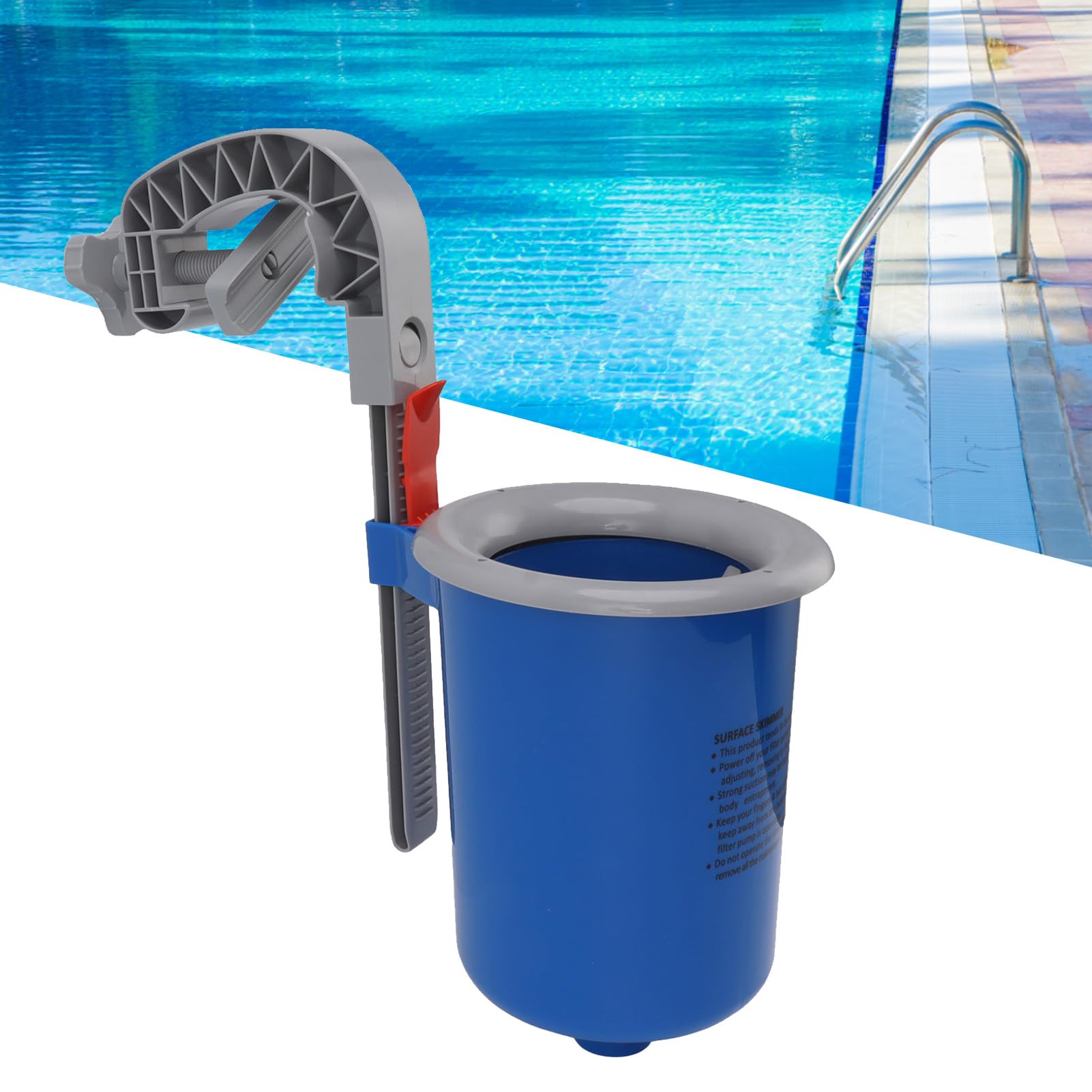 HERCHR Skimmer di Superficie per Piscina Fuori Terra, Skimmer Automatico per Montaggio a Parete Blu, Skimmer di Superficie per Montaggio a Parete, detriti galleggianti per Piscina con