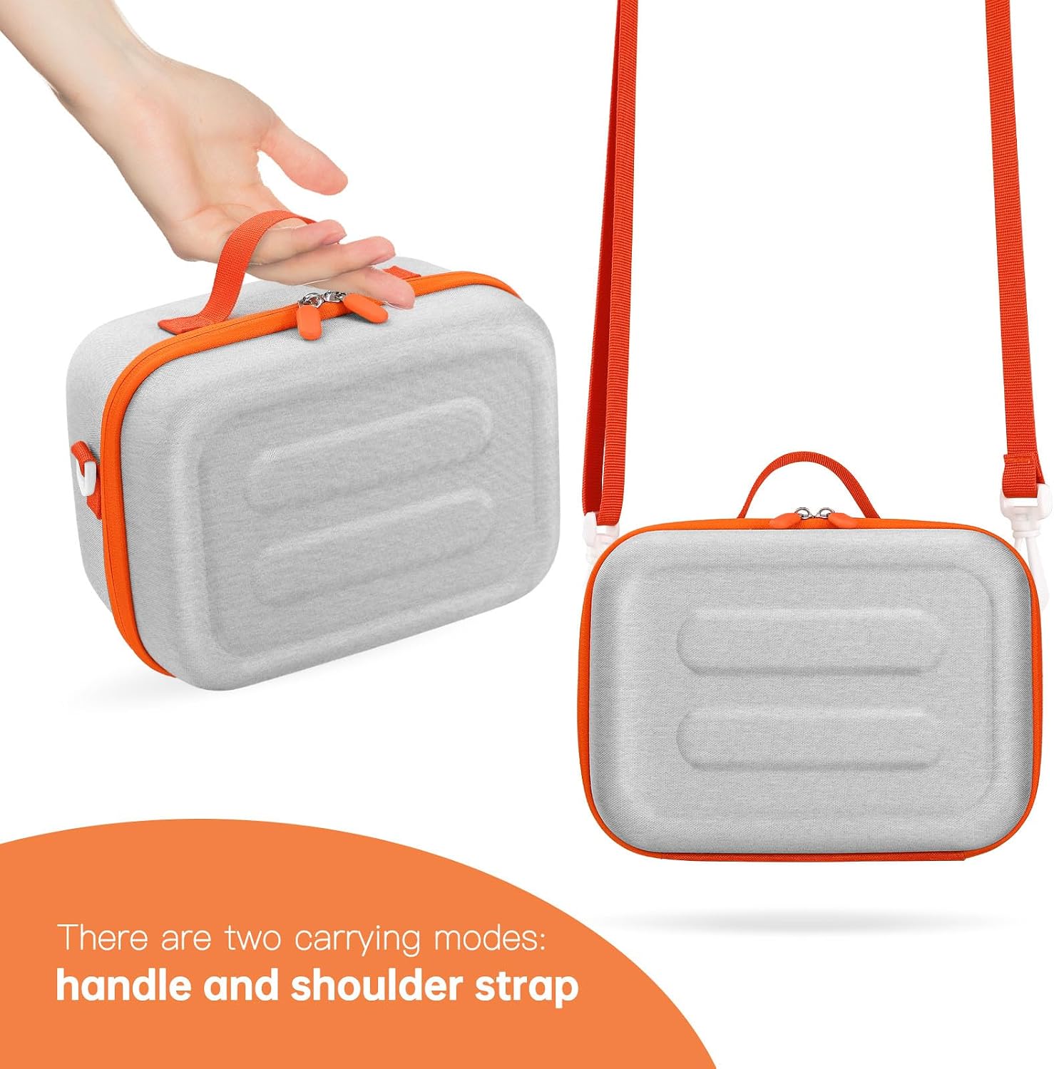 Travel Carrying Case Compatible with Yoto Player 3rd Generation Kids Audio Music Speaker, Hard Case Storage Bag for Audio Player & Headphone Accessories, with Shoulder Strap (Gray)