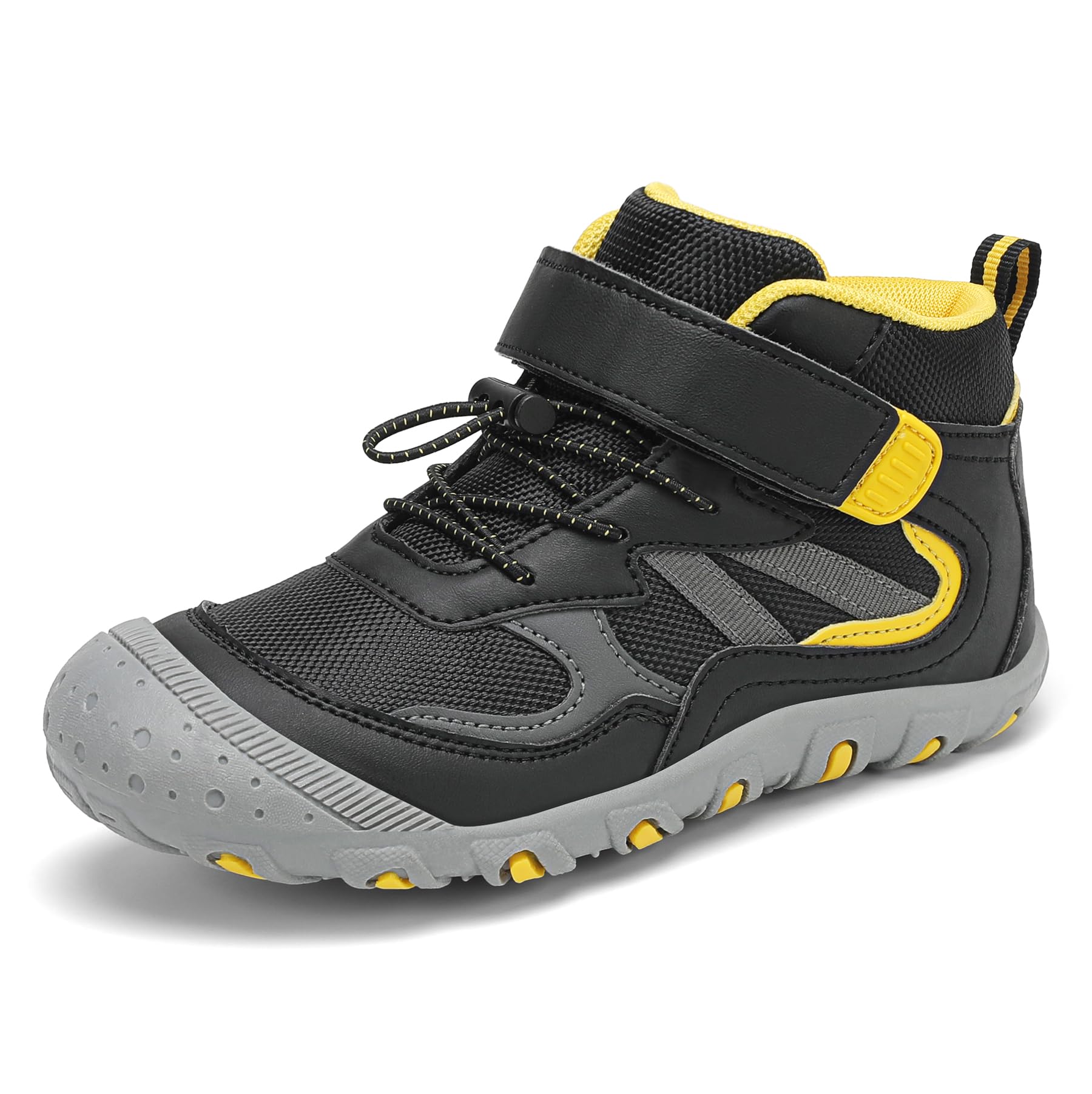 Wolidio Boys' Trail Running Shoes Hiking Boots Girls Anti Collision Antiskid Boots for Kids Outdoor Black Big Kid 2