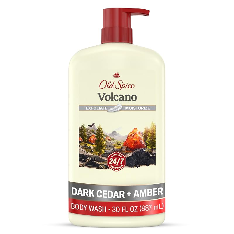 Sabonete líquido corporal Old Spice Volcano com fragrância Dark Cedar + Amber, 887 mL