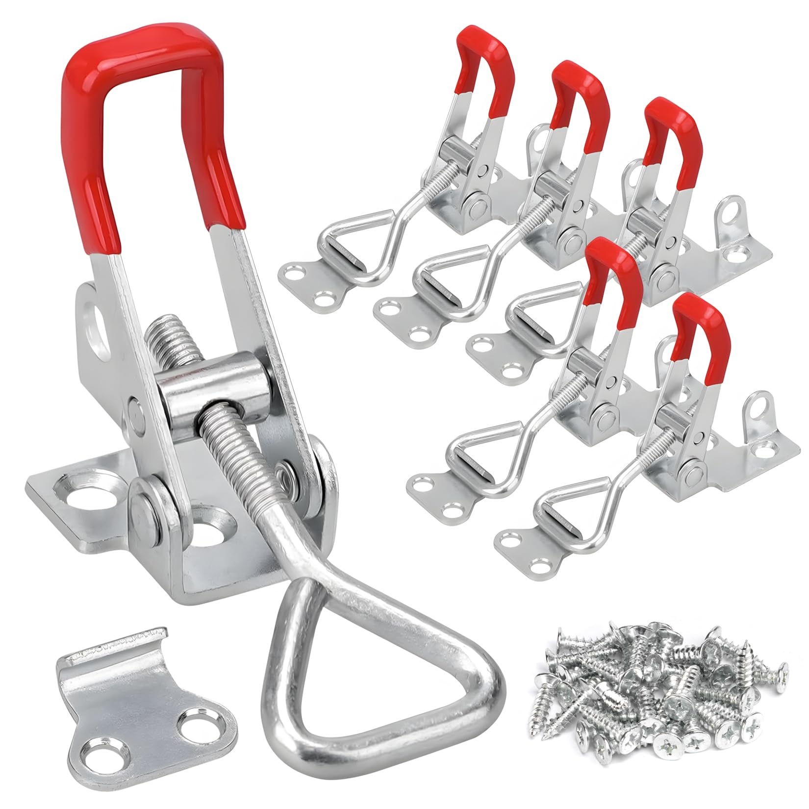 Chiusura a Leva Regolabile, 6 Pz Morsetti a Ginocchiera Chiavistello Regolabili, Morsetto in Metallo, Bloccaggio Chiusura a Ginocchiera a Tensione, Ganci a Blocco Leva per Scatole Armadio(100 kg)