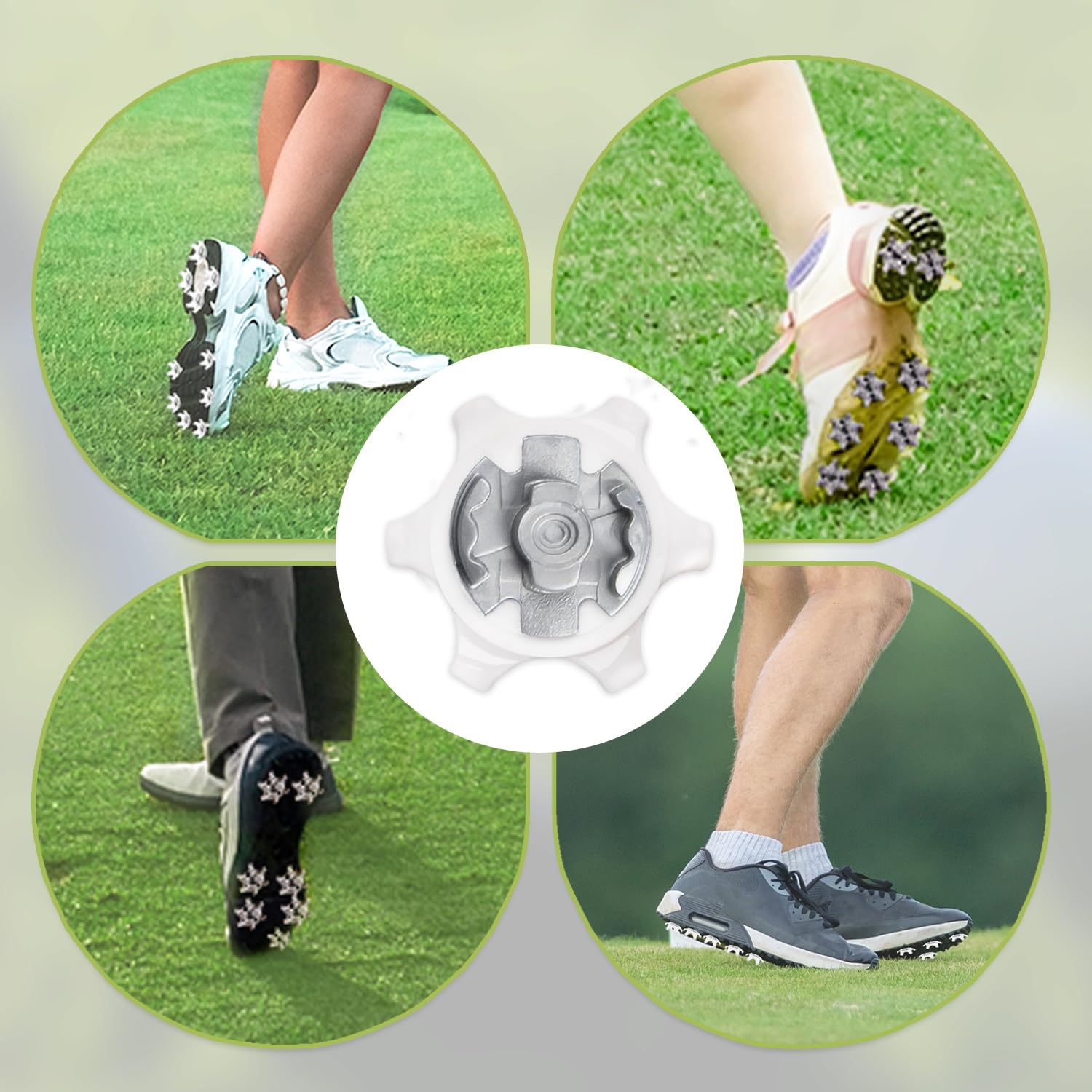 16 Tacos para Zapatos de Golf, Clavos para Zapatos de Golf, Clavos de críquet, Tacos roscados, Accesorios para Zapatos de Golf, Regalo para golfistas (Blanco)