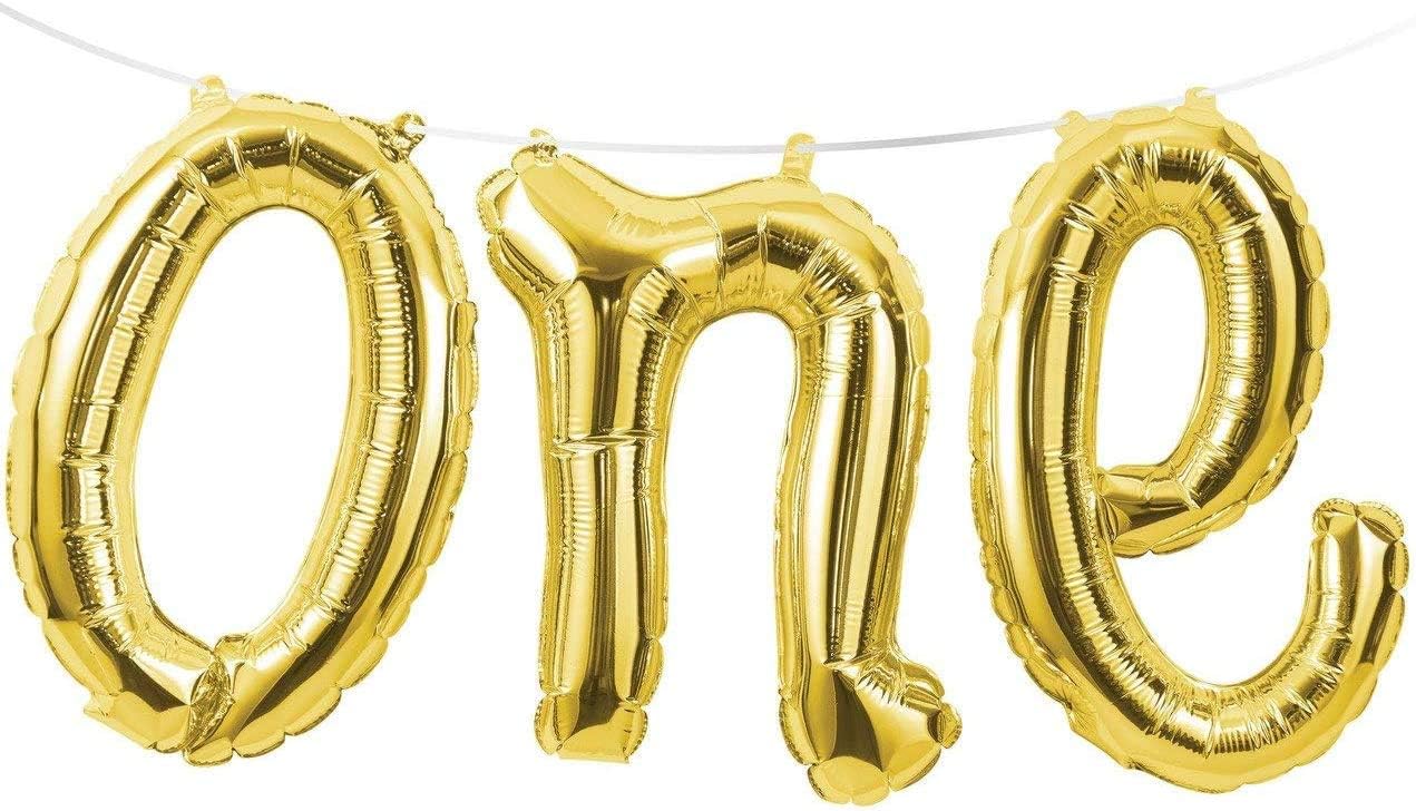 Creative Converting Balloon Banner, 13" x 5', Gold