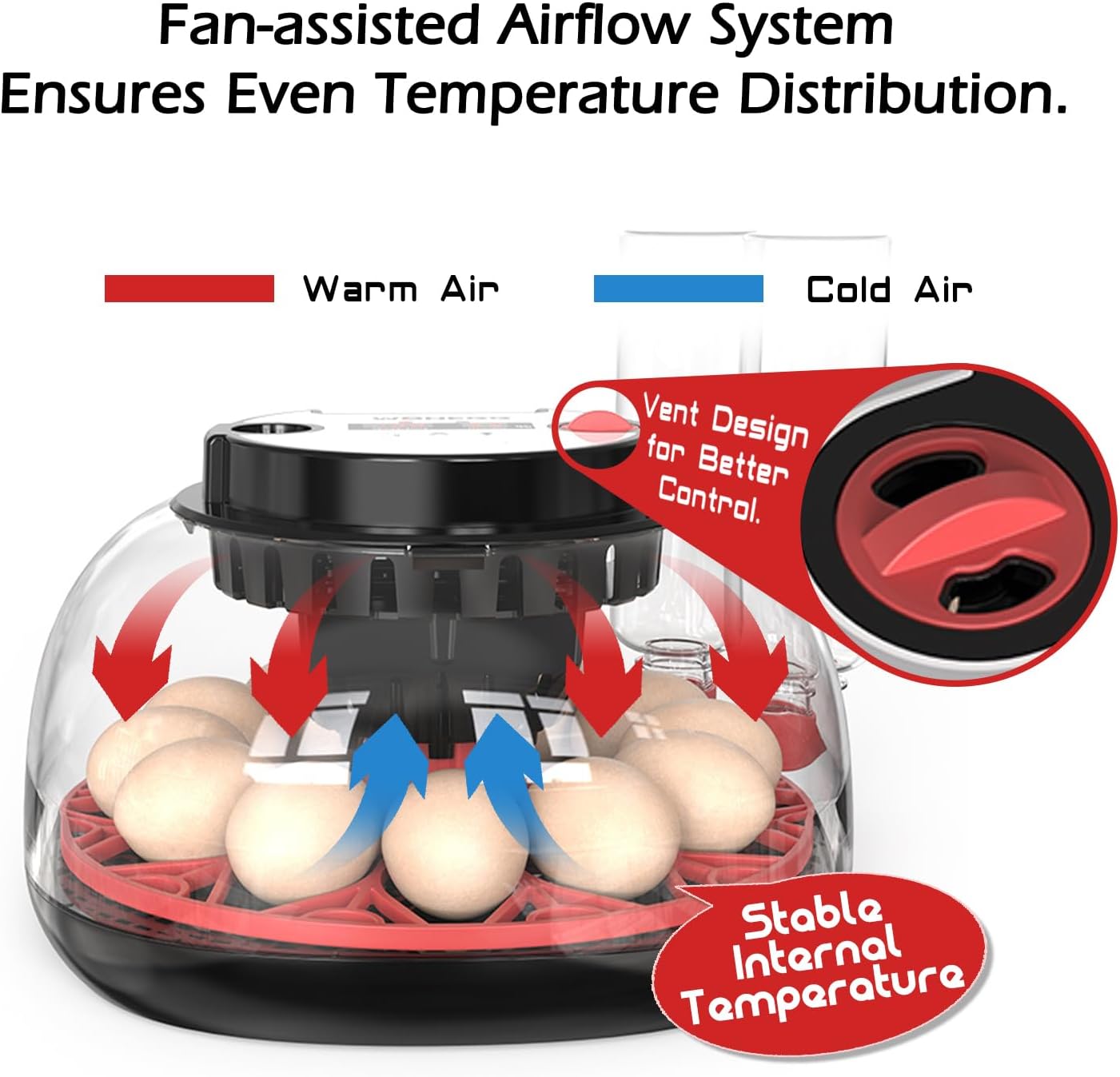 Smart Chicken Incubators for Hatching Eggs with Automatic Turner Small Poultry Duck Quail 12 Egg Incubator Temperature Control Display Hatcher Machine (M12 Pro)