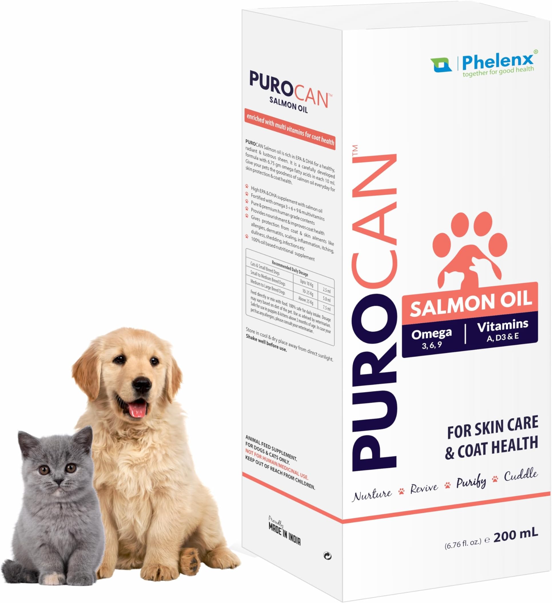 Purocan - Salmon Oil Coat Health Supplement for Dogs & Cats | 200 mL