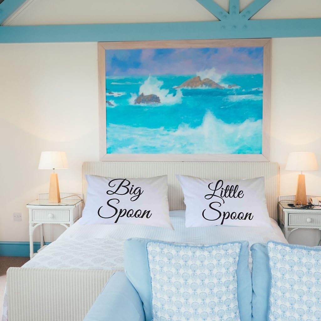VictoryStore His and Hers Pillow Case Set - Set of 2 Pillow Cases (Big Spoon and Little Spoon Pillow Cases)