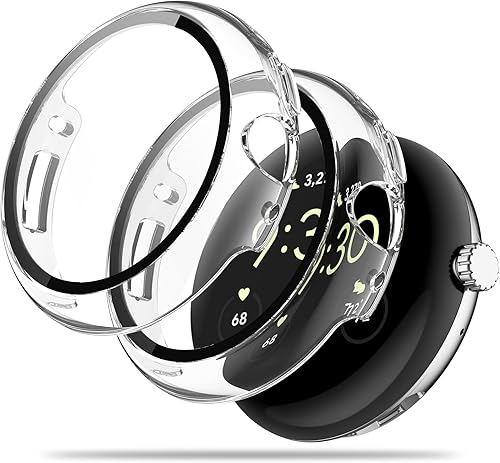 Miimall - Funda compatible con Google Pixel Watch 2 (2023) Pixel Watch con protector de pantalla, cubierta de policarbonato duro de protección