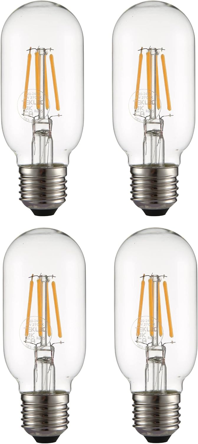 TEKLED® T45 Filament Vintage DIMMABLE LED Bulbs, 110 Mm, 4 Count (Pack of 1)