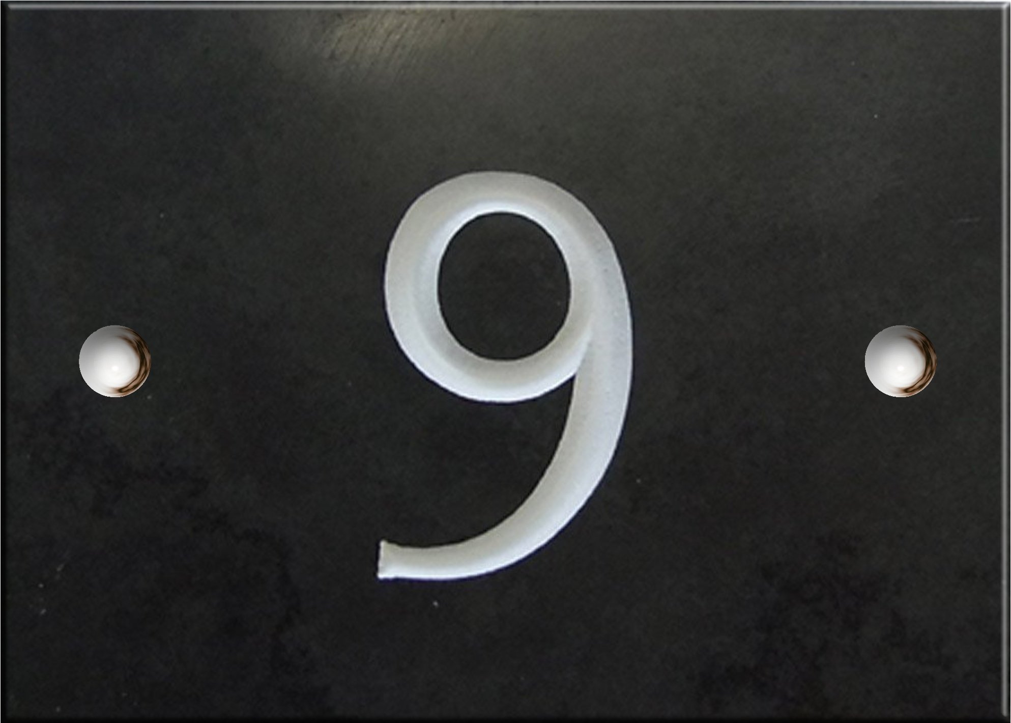Engraved Slate House Number Sign - 1 to 99 (Select Your Number here) - Number 9 (Same Day Dispatch by 1st Class Post!!!) — image 1