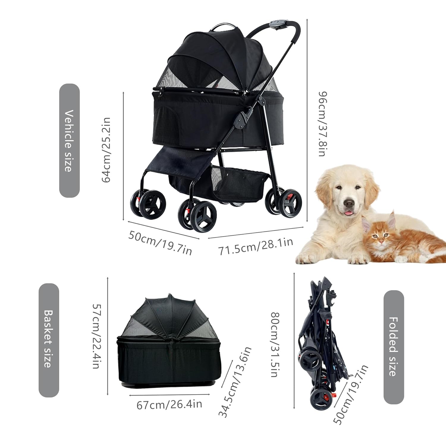 Ultimate 3-in-1 Pet Stroller: Travel with Ease and Style!