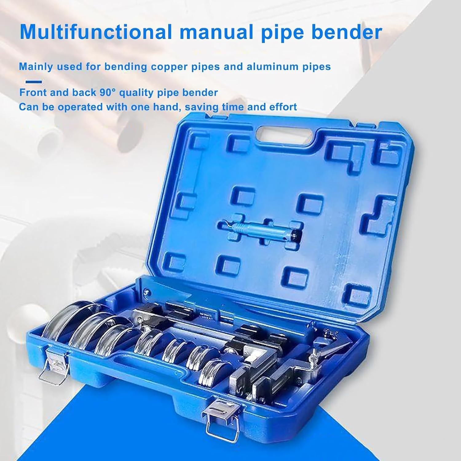 Dobladora manual de tubos, curvas perfectas de 90° para tubos de cobre, latón y aluminio, herramienta de fontanería resistente y HVAC