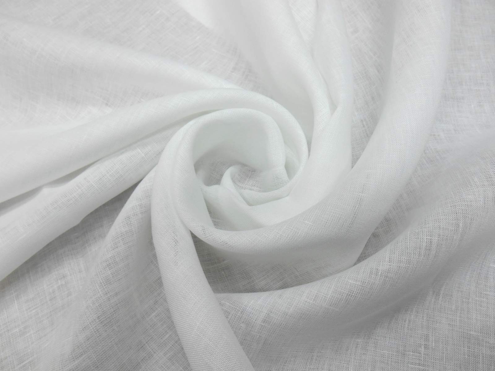 Tessuto per Tende a Metro Misto Lino Tinta Unita Vari Colori (Bianco White)