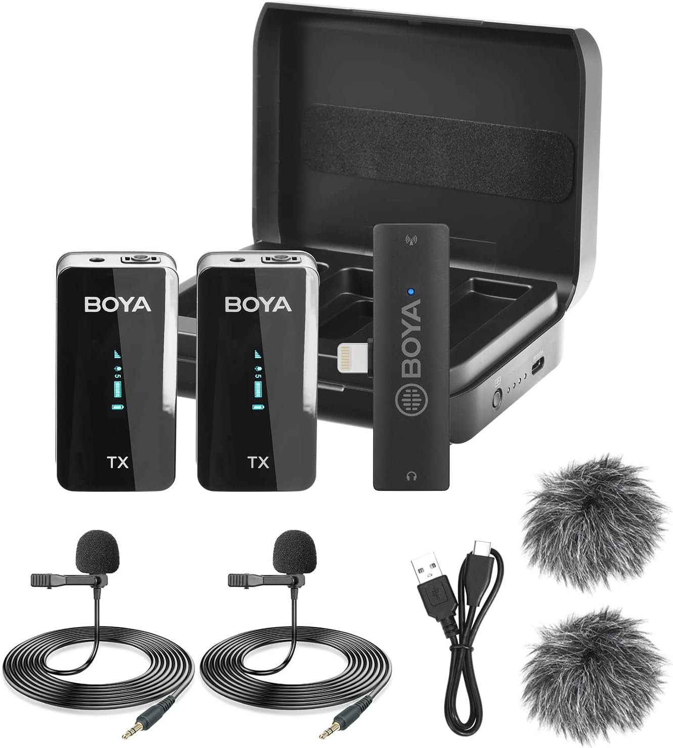 BOYA Lightning Dual Wireless Lavalier Microphone for