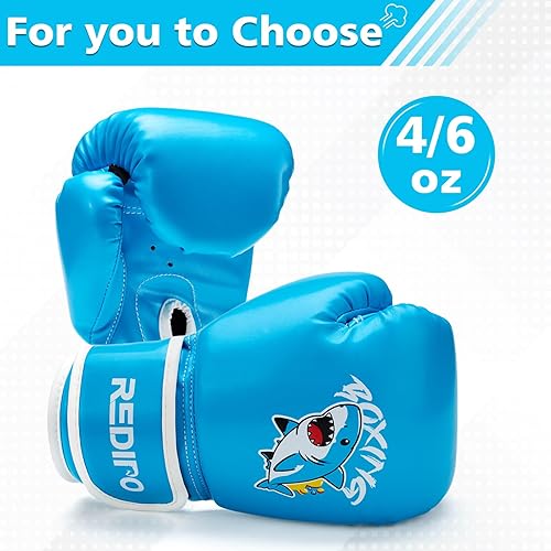 Miniatura 2 de Guantes de boxeo para niños, guantes de entrenamiento de boxeo juvenil para niños y niñas de 3 a 9 años, guantes de lucha de 4 y 6 onzas, saco de