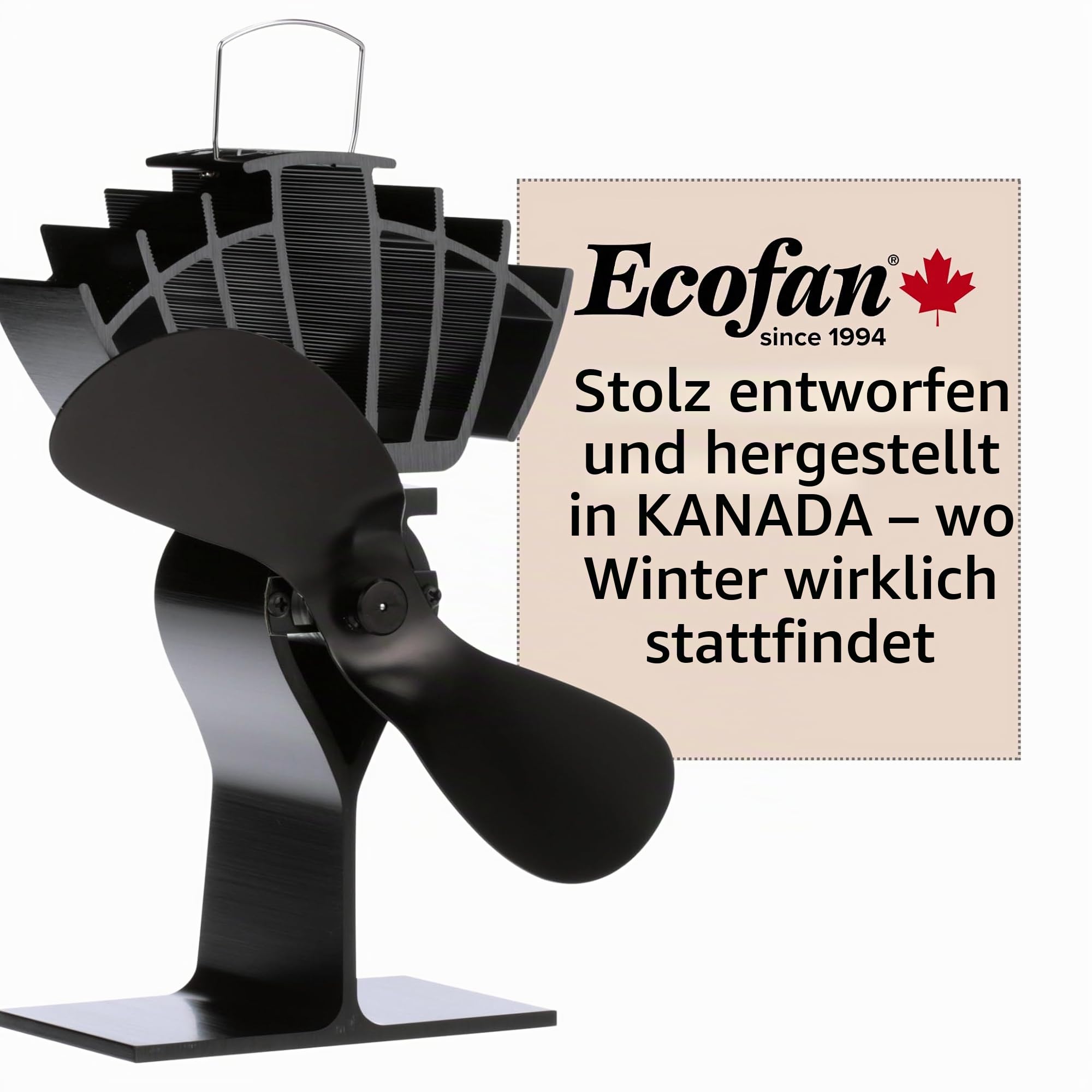 Ecofan UltrAir Wärmebetriebener Ofenventilator – Kraftvolles Klassik-Design – Stark 125 CFM – Hohe Leistung – Ideal für Holzöfen – Effizienten Luftzirkulation & Brennstoffeinsparung