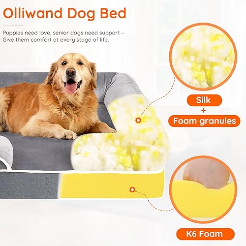 Miniatura 4 de Cama para perro personalizada para perros pequeños, medianos y grandes, cama ortopédica impermeable para perros, sofá cama de espuma de apoyo para