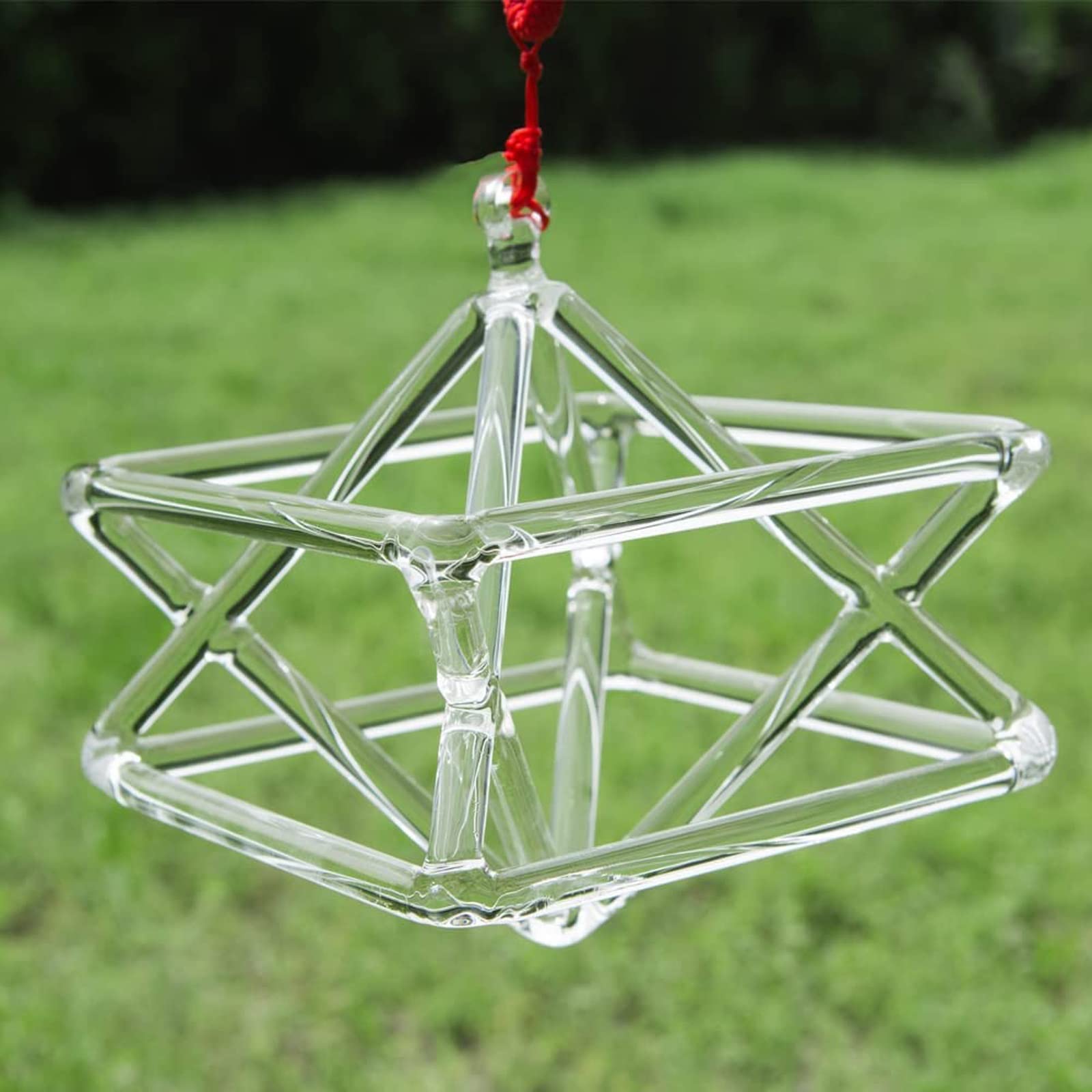 Chakra Cristallo di Quarzo otticamente Trasparente Che Canta Merkaba Pyramid Healing Strumento Musicale con Borsa ， miglior Regalo for la Meditazione e la Preghiera (Size : 8 inch And Bag)