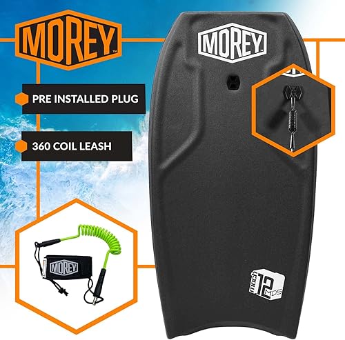 Miniatura 3 de Morey MACH 12 MDS 425  Bodyboard for Any Surf Rider Level  Dynamic Speed System Embedded Fiberglass Stringer  Slick Channels  Crescent Taill  Coil
