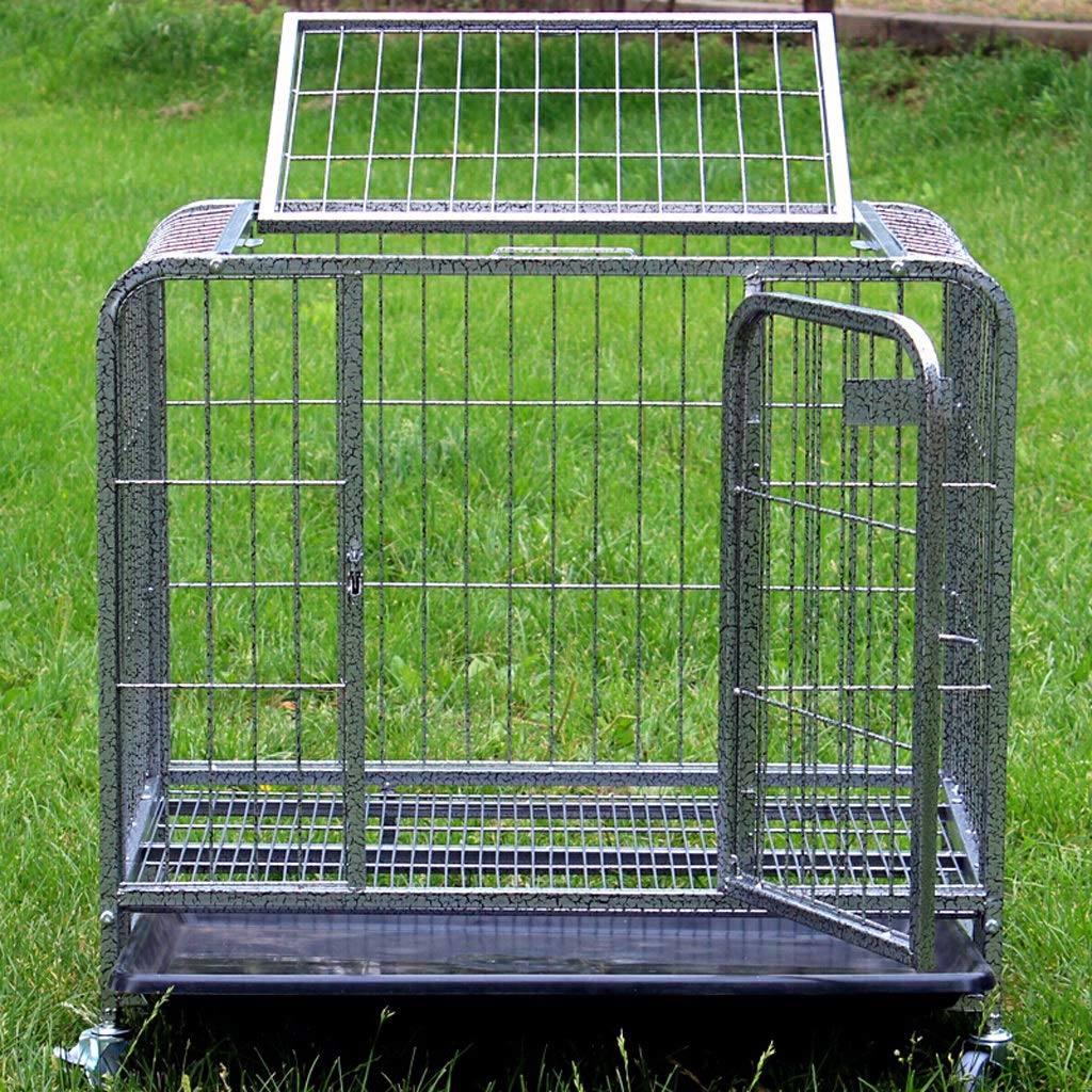 Gabbia per cani Gabbia per cani color argento Gabbia per cani Cuccia per cani Recinto per cuccioli per animali domestici Gabbia per cani da viaggio pieghevole in filo metallico esterno con divisore Ga