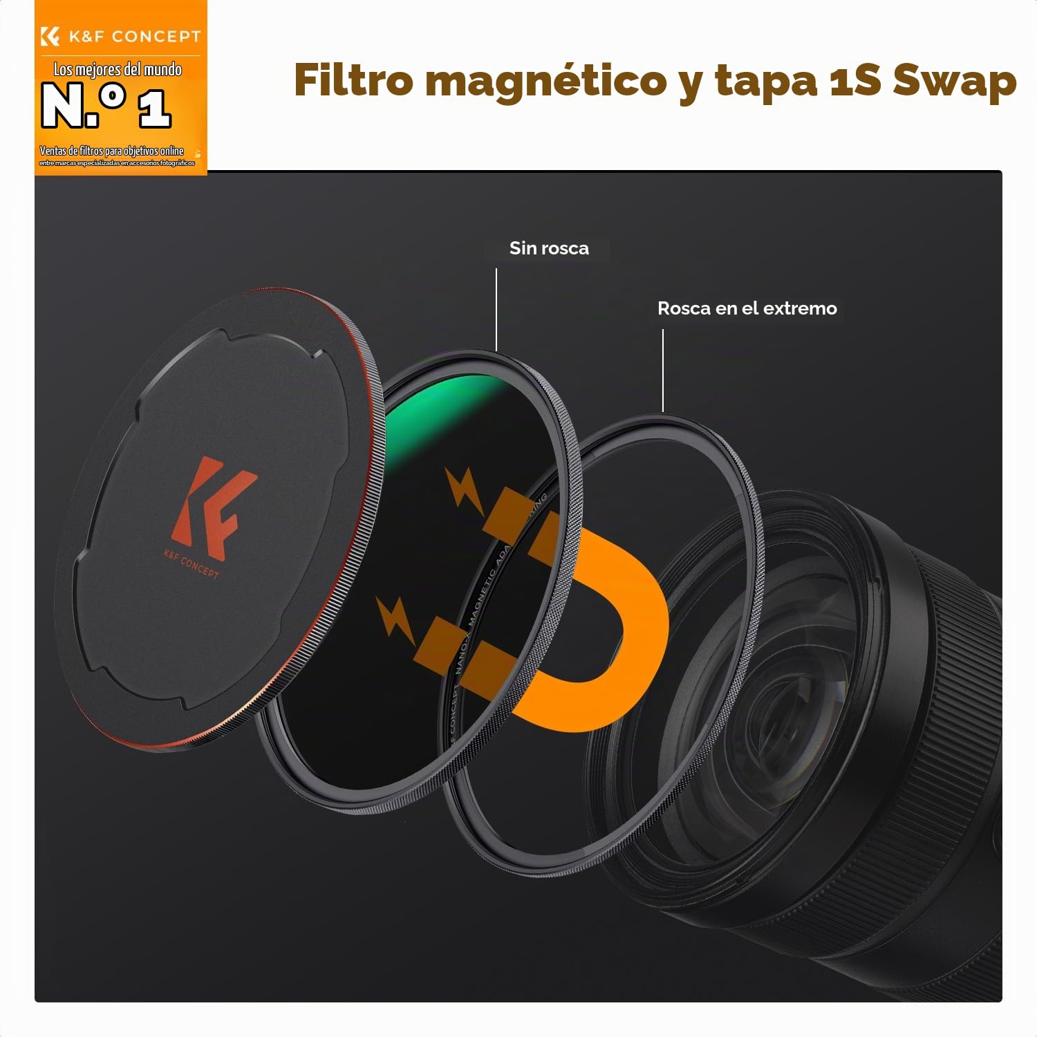 K&F CONCEPT Nano-Xcel 77mm Filtro Magnético ND8 + Anillo de Adaptador
