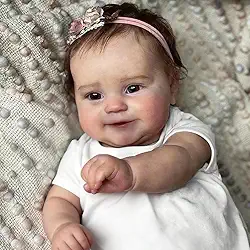 Brastoy Bebê Reborn Boneca Realista Menina Corpo de Silicone Original Pintado 48cm Olhos Castanhos
